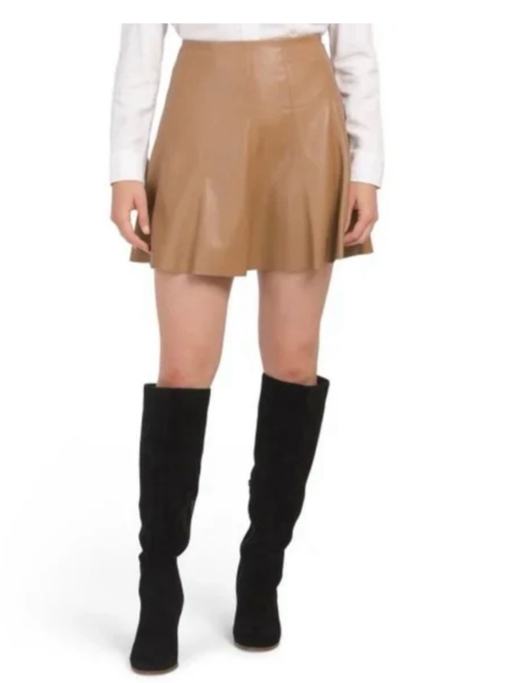 House of Harlow 1960 Vegan Leather Mini Flare Skirt Boho Festival Size M